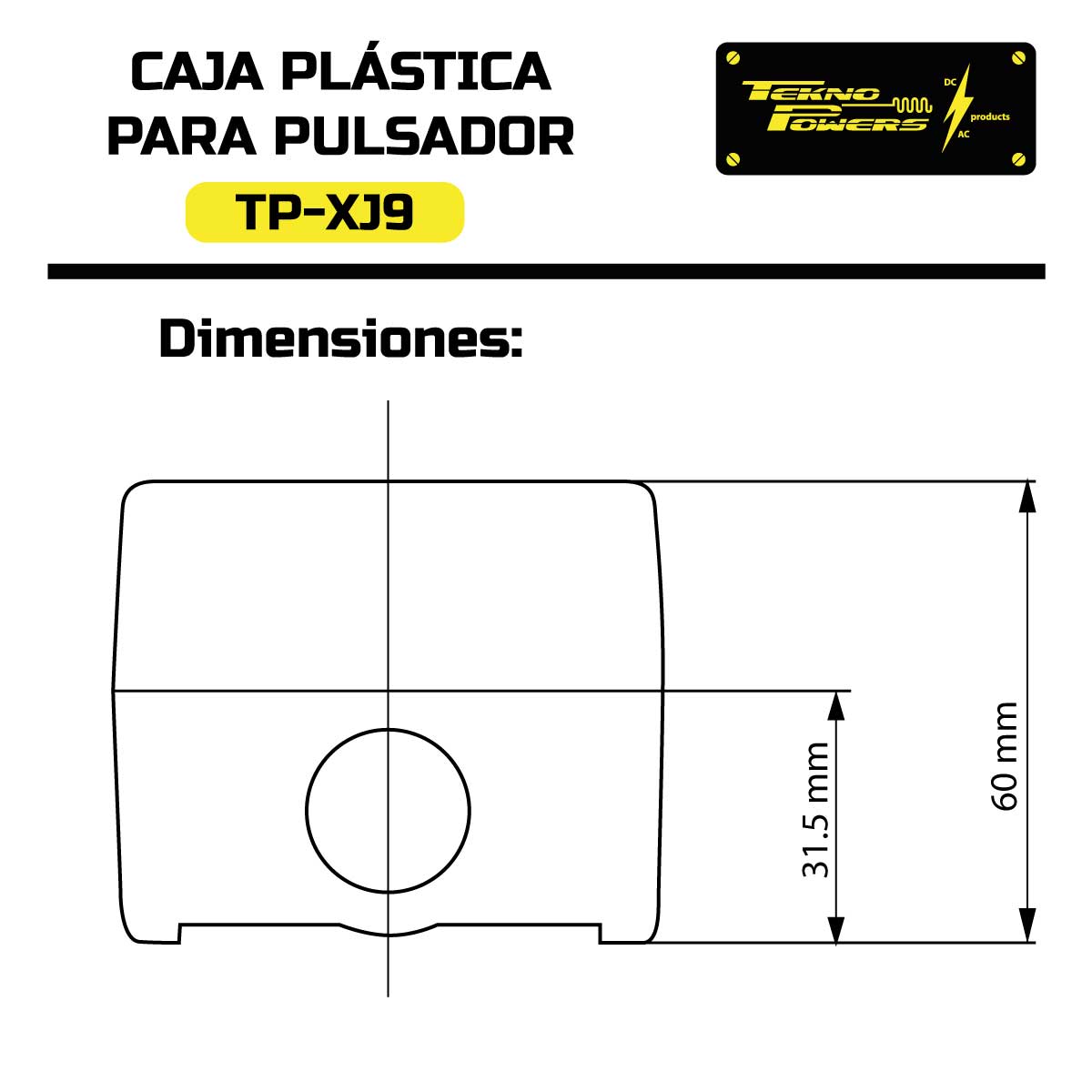 TP-XJ9-4 - CAJA PLASTICA P/PULSADOR 4BARRENOS 22MM
