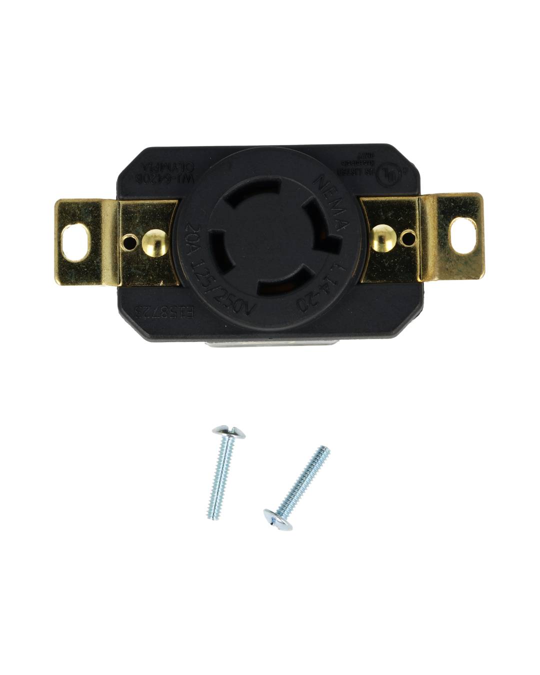 WJ-6420B — CONTACTO INDUSTRIAL CON SEGURO 20A/125VCA-250VCA, 3 POLOS (3 PHASES) + TIERRA, MONTAJE A PANEL