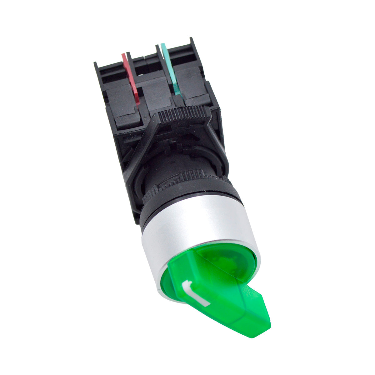 BKJ2365 - SELECTOR 2 POS.1NA/1NC 22mm LED VERDE CAPACIDAD DE CONTACTOS MANETA LARGA CA110-660/15A, CD110/6A *NO SON A PRUEBA DE EXPLOSION*