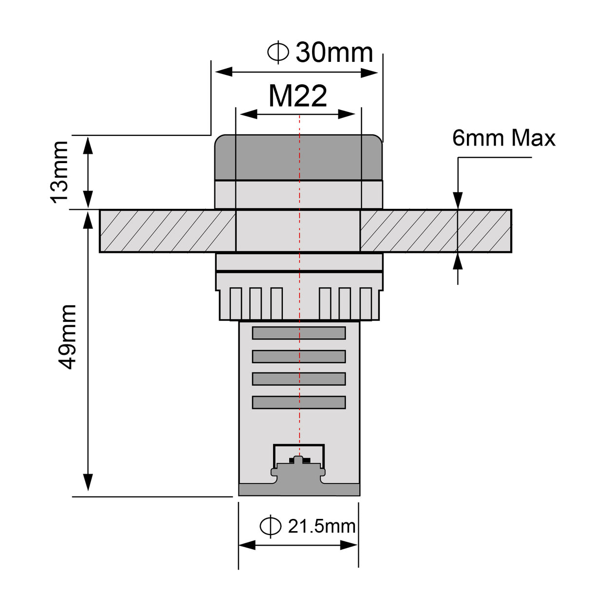 BLIR110-220 - BUZZER INTERMITENTE 110-220VCA 50/60HZ, 85DB C/LED ROJO *NO SON A PRUEBA DE EXPLOSION*