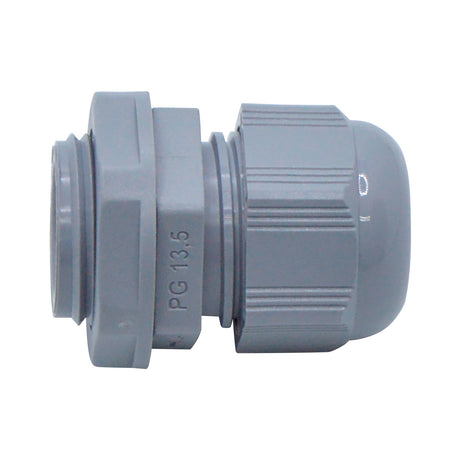 CG-PG13.5 - CONECTOR GLAND.PG13.5 12mm (7/16 ) POLIAM.GRIS INCLUYE TUERCA, BARRENO 13/16