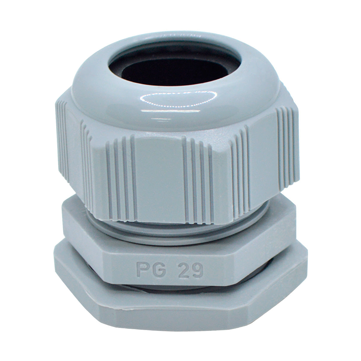 CG-PG29 - CONECTOR GLAND.PG29 25mm (1 ) POLIAM.GRISINCLUYE TUERCA, BARRENO