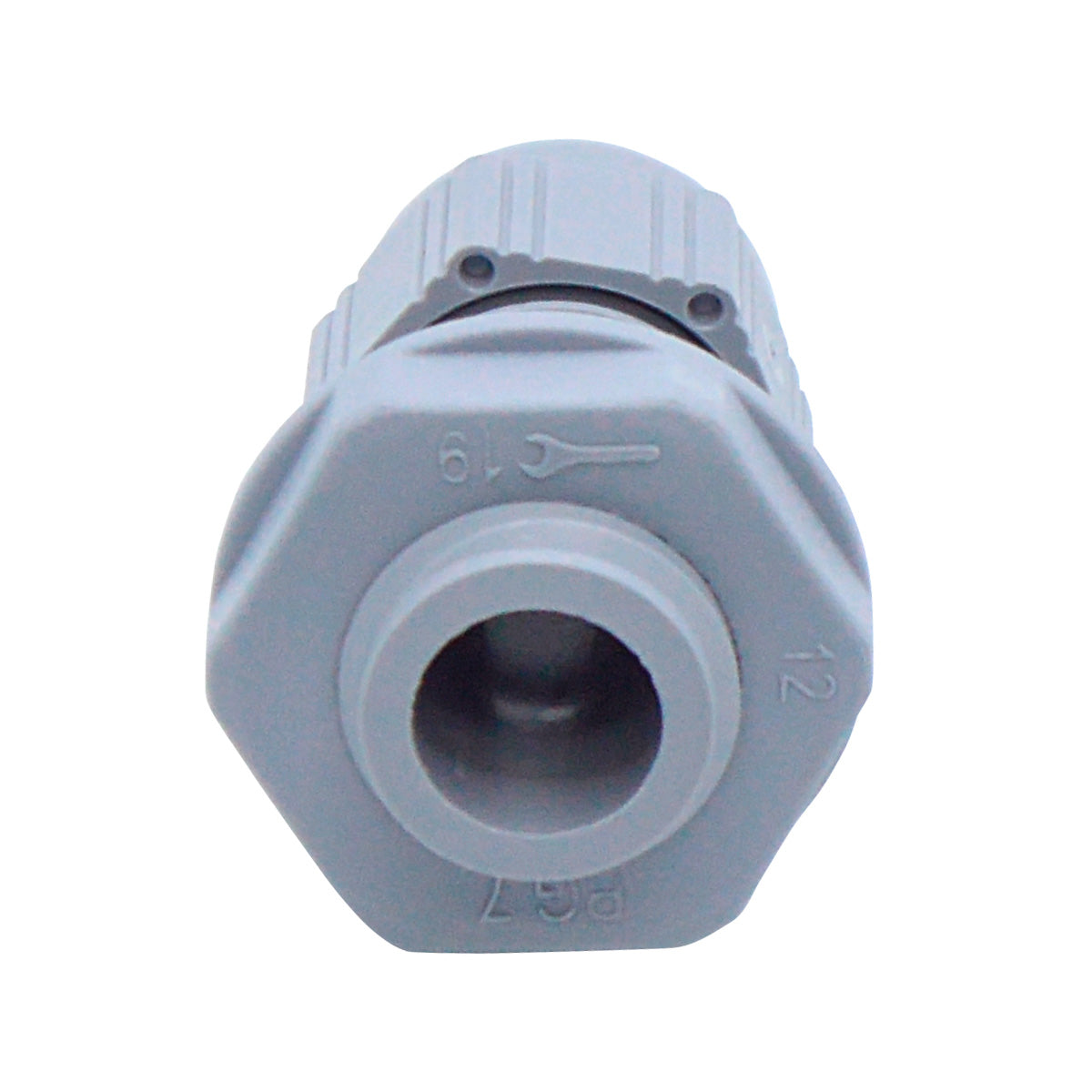 CG-PG7 - CONECTOR GLAND.PG7 6mm (1/4 ) POLIAM.GRISINCLUYE TUERCA, BARRENO 7/16