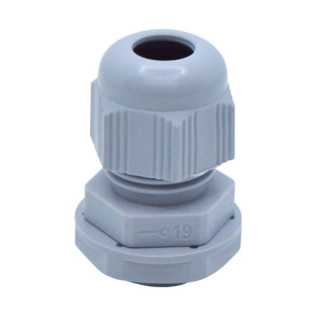 CG-PG9 - CONECTOR GLAND.PG9 8mm (5/16 ) POLIAM GRISINCLUYE TUERCA, BARRENO 19/32