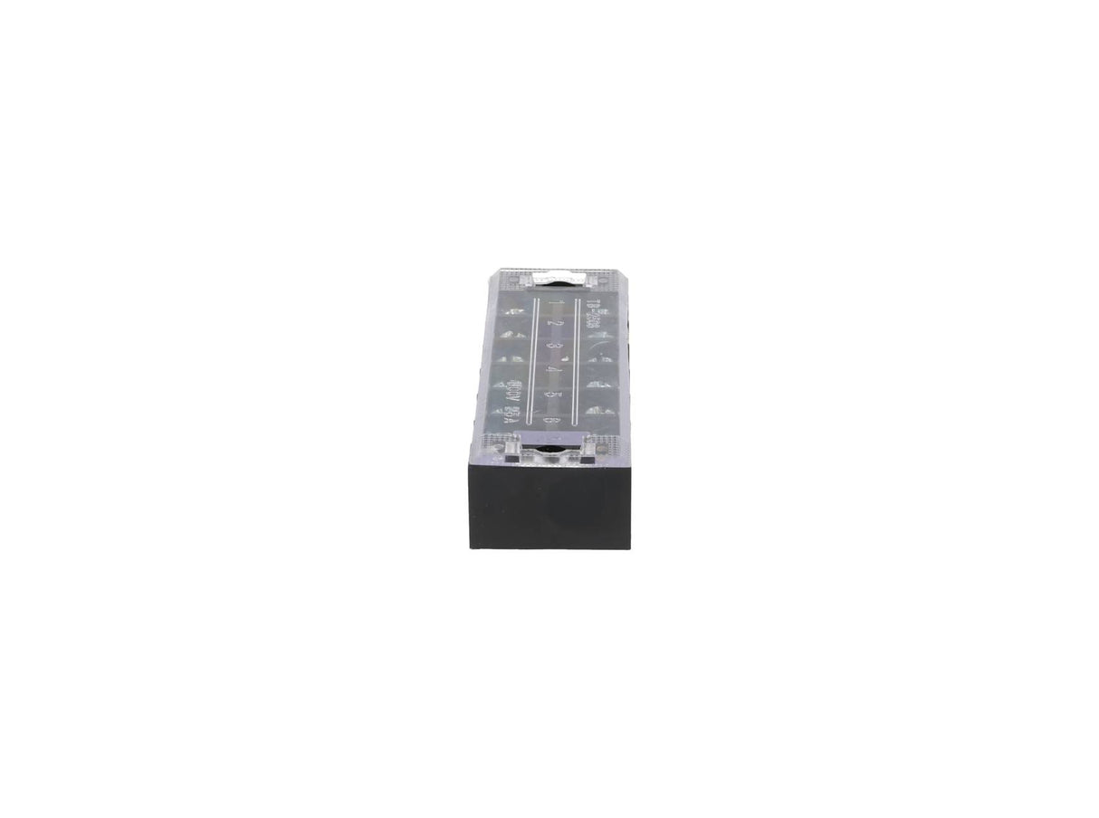TB-2506 — BLOQUE DE TERMINALES MONTAJE FIJO 25AMP6 POLOS, 600V, CALIBRE 14 AWG,  100¡C,  (A PRUEBA DE FUEGO) 19x91x30mm