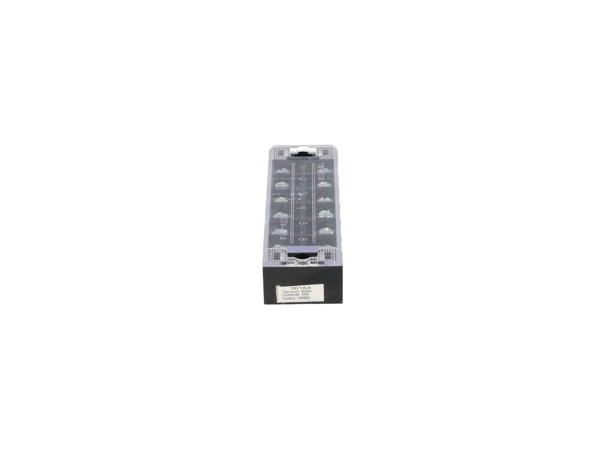 TB-3506 — BLOQUE DE TERMINALES MONTAJE FIJO 35AMP6 POLOS, 600V, CALIBRE 14 AWG, 100¡C (A PRUEBA DE FUEGO) , 19x91x30mm