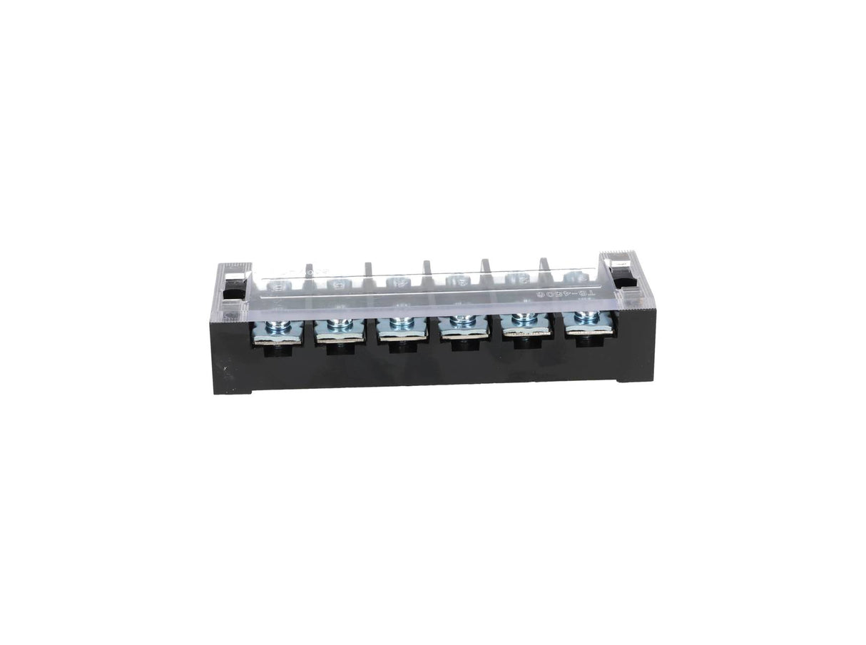 TB-4506 — BLOQUE DE TERMINALES MONTAJE FIJO 45 AMP6 POLOS, 600V, CALIBRE 12 AWG, 100¡C (A PRUEBA DE FUEGO) ,  24x120x38mm