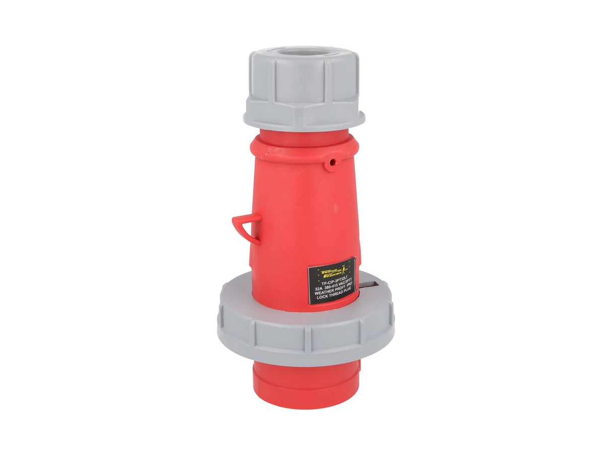 TP-CIP-3PT32LT — CONECTOR INDEPENDIENTE MACHO PARA EXT. CON CANDADO3P+T, 32A,  (PARA HEMBRAS #TP-CIS-3PT32HET/ TP-CIS-3PT32ST)
