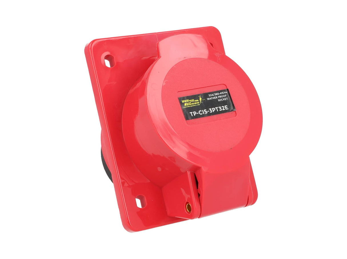 TP-CIS-3PT32E — CONECTOR IND HEMBRA PARA GABINETE 3P+T 32A415VCA, (PARA MACHO #TP-CIP-3PT32)