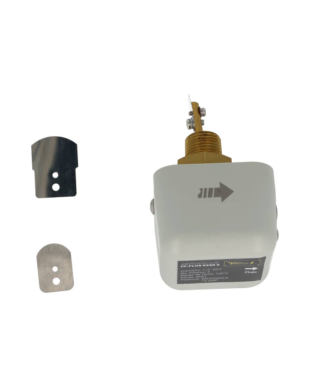 TP-FLUS-5220 3 — SWITCH/FLUJO 1/2 NPT 15AMP./220VCA, 3 PALETAS PRESION 10BAR,