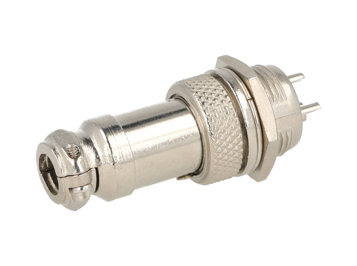 TP-GX16-3P — CONECTORES (PAR) GX16 3 PIN MACHO/HEMBRAPARA PANEL Y EXTENCION 7A/125VCA 16mm