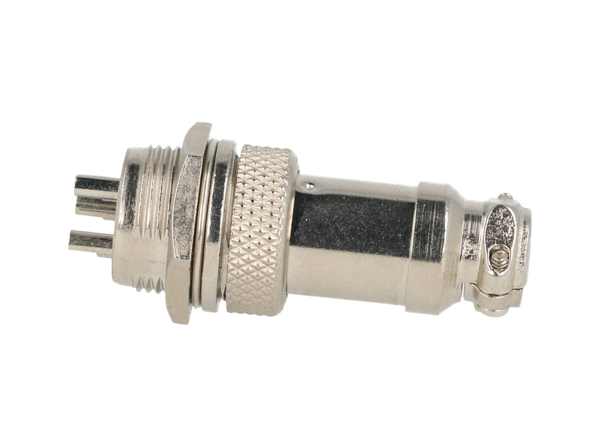TP-GX16-3P — CONECTORES (PAR) GX16 3 PIN MACHO/HEMBRAPARA PANEL Y EXTENCION 7A/125VCA 16mm