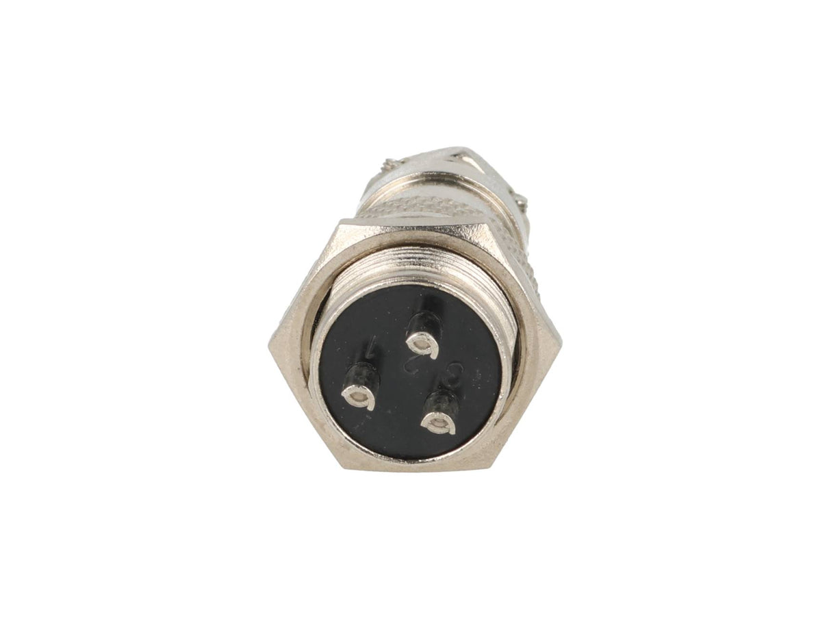 TP-GX16-3P — CONECTORES (PAR) GX16 3 PIN MACHO/HEMBRAPARA PANEL Y EXTENCION 7A/125VCA 16mm