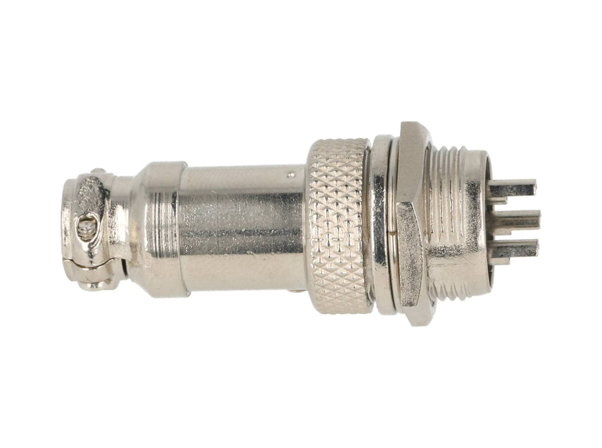 TP-GX16-3P — CONECTORES (PAR) GX16 3 PIN MACHO/HEMBRAPARA PANEL Y EXTENCION 7A/125VCA 16mm