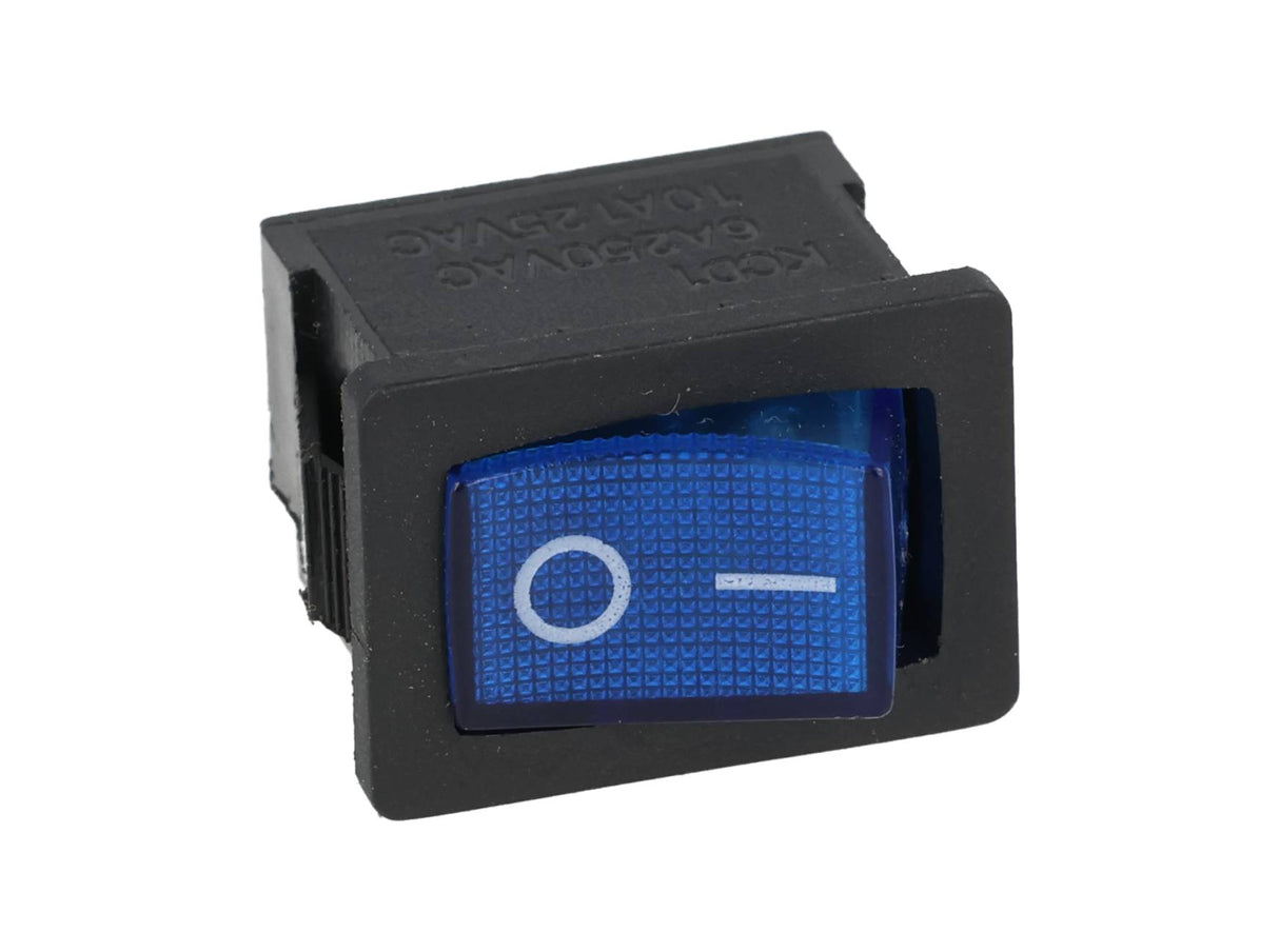 TP-KCD-BL — SWITCH ILUMINADO AZUL 1P 1T, 6A/250VCA10A/125VCA, 12.5X18mm 4 TERMINALES, CICLOS: 10, 000