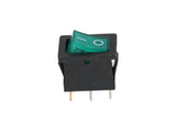 TP-KCD-GL — SWITCH ILUMINADO VERDE 1P 1T, 6A/250VCA, 10A/125VCA, 12.5X18mm 4 TERMINALES CICLOS: 10, 000