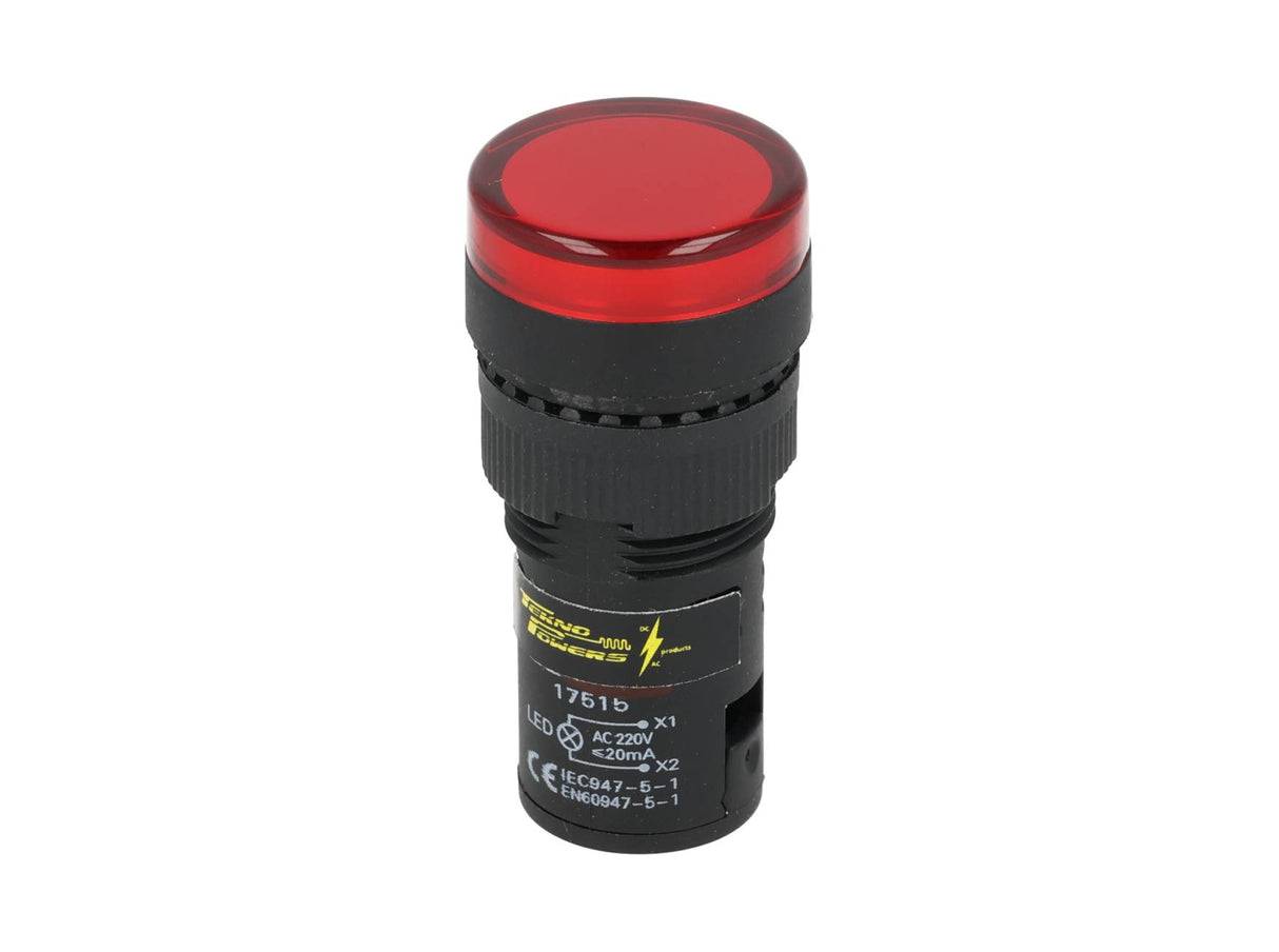 TP-LI16-R Ñ LAMPARA PILOTO LED ROJO 16mm 220VCA*NO SON A PRUEBA DE EXPLOSION*