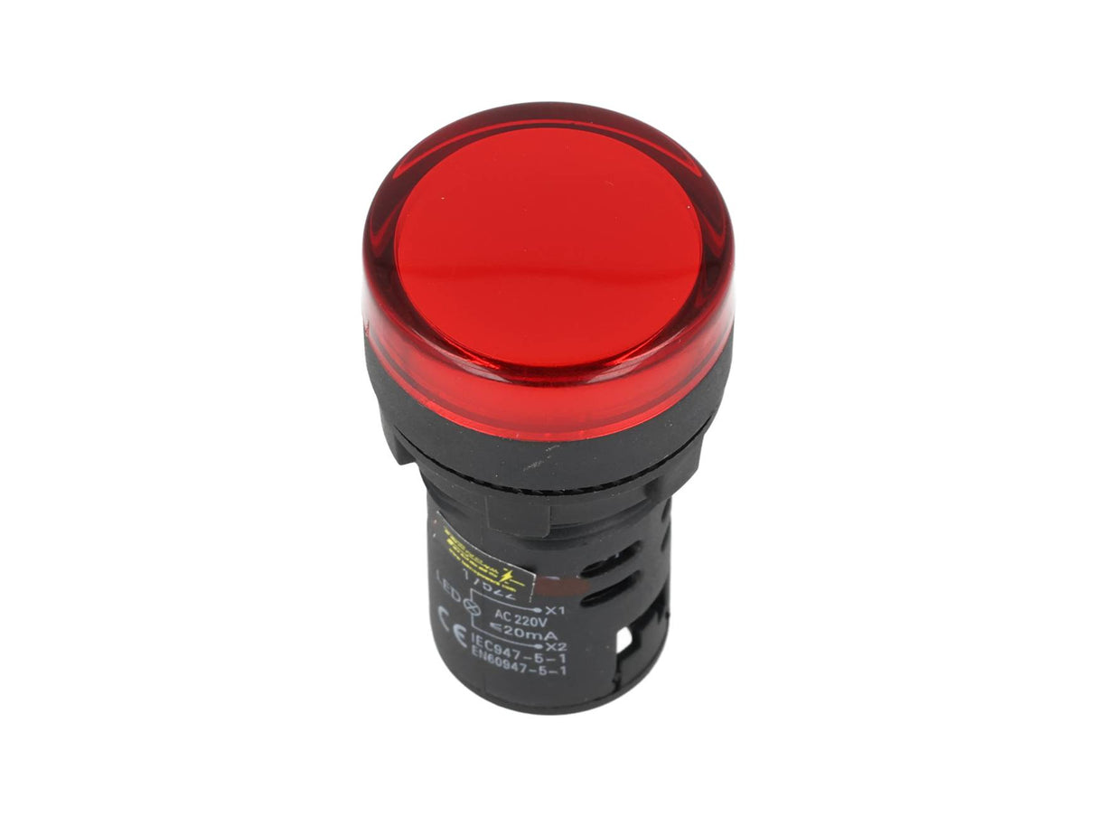 TP-LI22-R Ñ LAMPARA PILOTO LED ROJO 22mm 220VCA PLASTICO *NO SON A PRUEBA DE EXPLOSION*