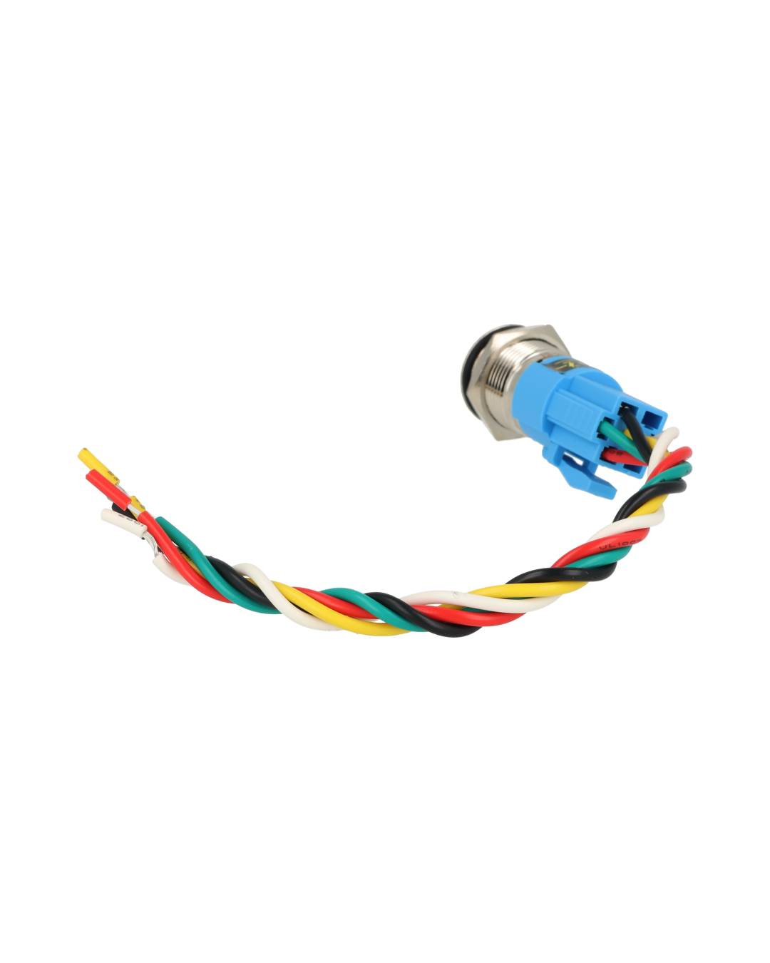 TP-ML16-PR24 — INTERRUPTOR METALICO 16MM 12-24V ENCLAVA DO C/ SIMBOLO ILUMINADO Y CONECTOR