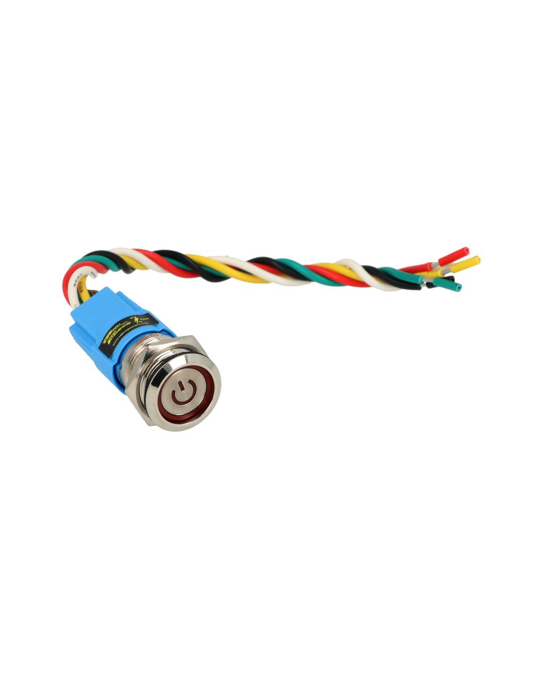 TP-ML16-PR24 — INTERRUPTOR METALICO 16MM 12-24V ENCLAVA DO C/ SIMBOLO ILUMINADO Y CONECTOR