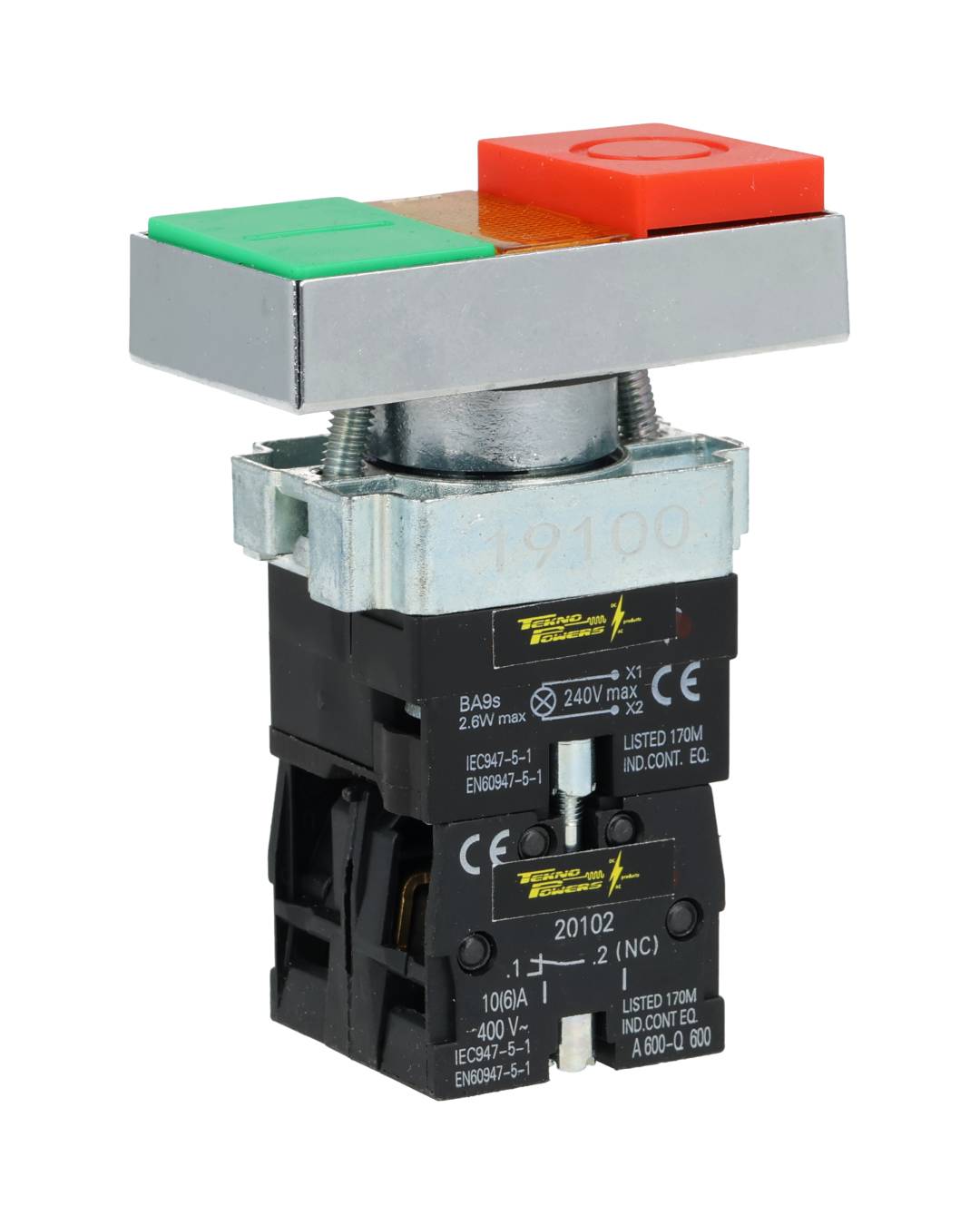 TP-P22DL-RG — PULSADOR DOBLE ILUMINADO*NO SON A PRUEBA DE EXPLOSION*