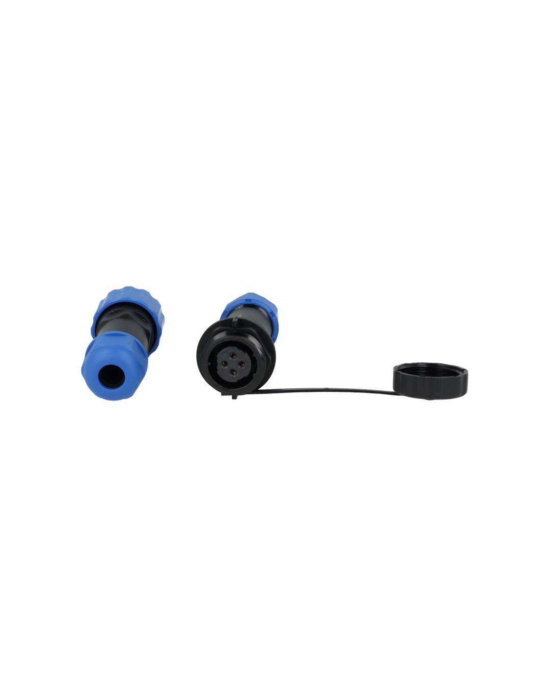 TP-SP16-S4P — CONECTORES EXTENSION/RECTO (PAR) 4 PINIMPERMEABLES IP68, 5A/250VCA, DIAMETRO DE BARRENO 16mm PIN COBRE CHAPEADO EN DORADO/PLATEADO
