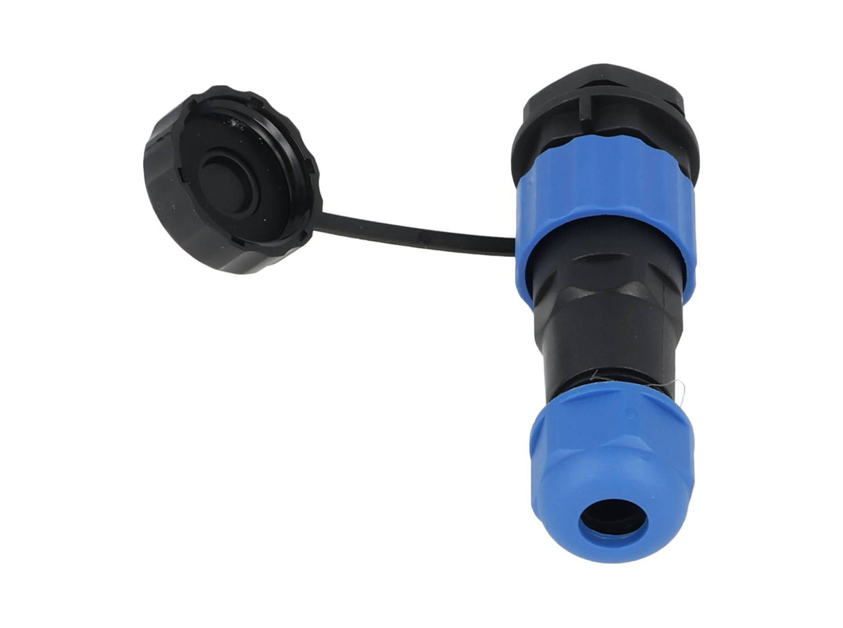 TP-SP16-SP2P — CONECTORES PANEL/RECTO (PAR) 2 PIN, IMPERMEABLES IP68, 5A/250VCA, DIAMETRO DE BARRENO 16mm PIN COBRE CHAPEADO EN DORADO/PLATEADO