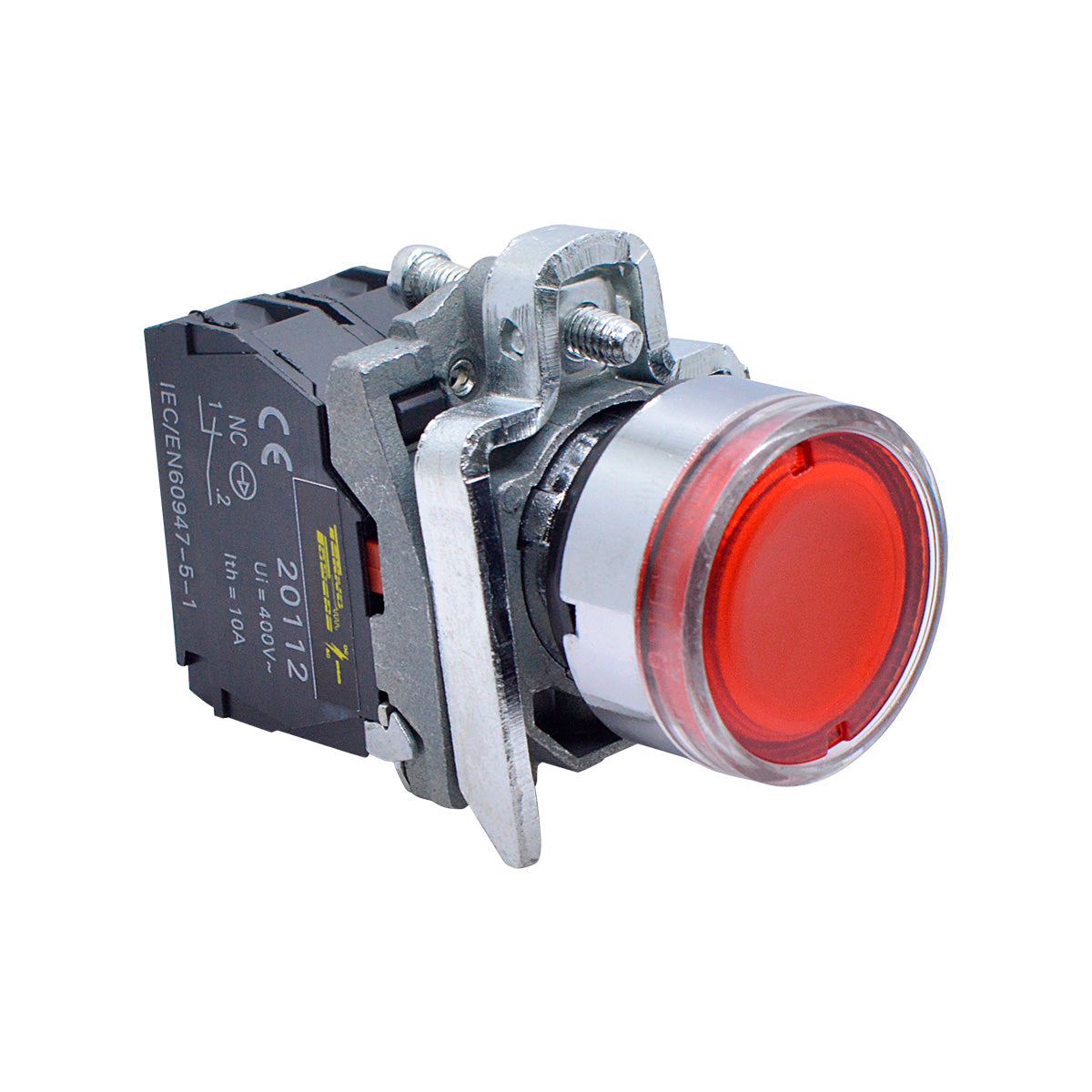 TP-XB4-LR | BOTON PULSADOR METALICO CON LED ROJO NC22mm 220/240VCA *NO SON A PRUEBA DE EXPLOSION*